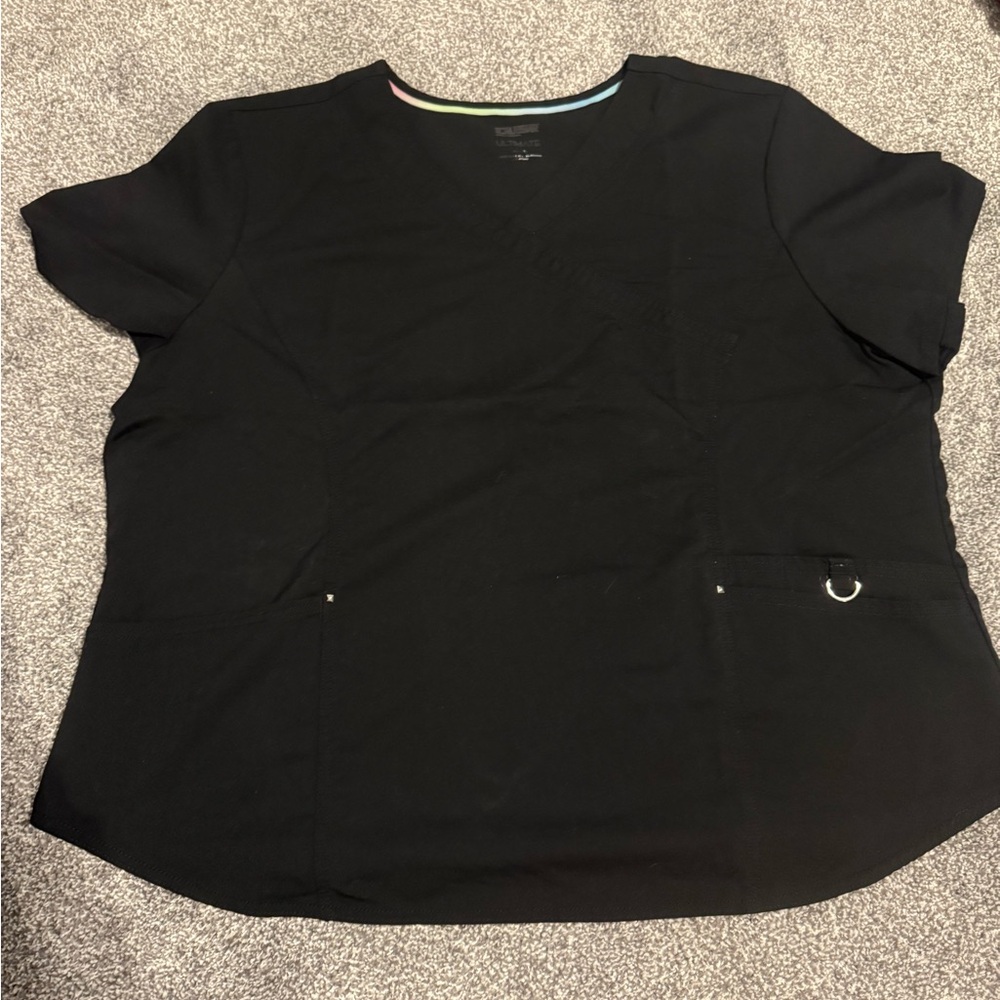 Scrubstar Black Short Sleeve Women's Scrub Top